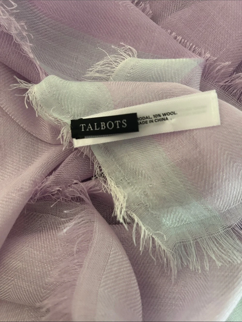 Talbots Light Lavender Wrap Shawl